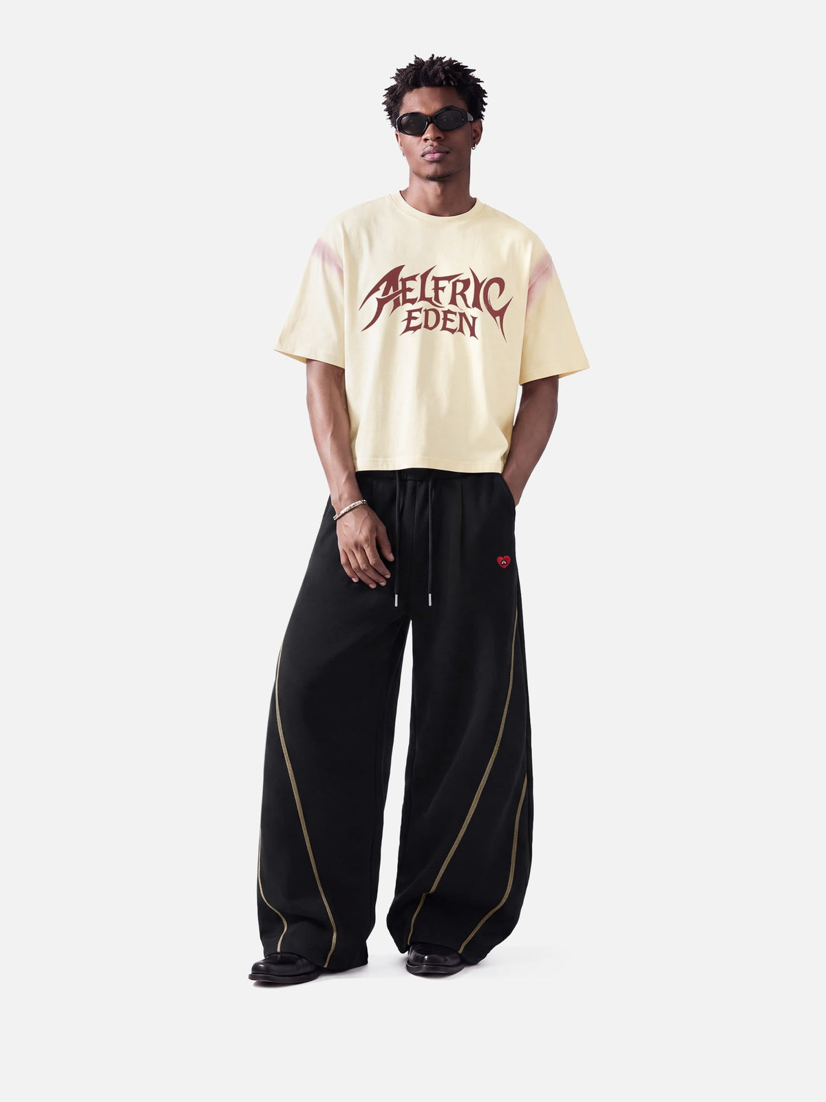Aelfric Eden Contrast Stitch Baggy Barrel Sweatpants