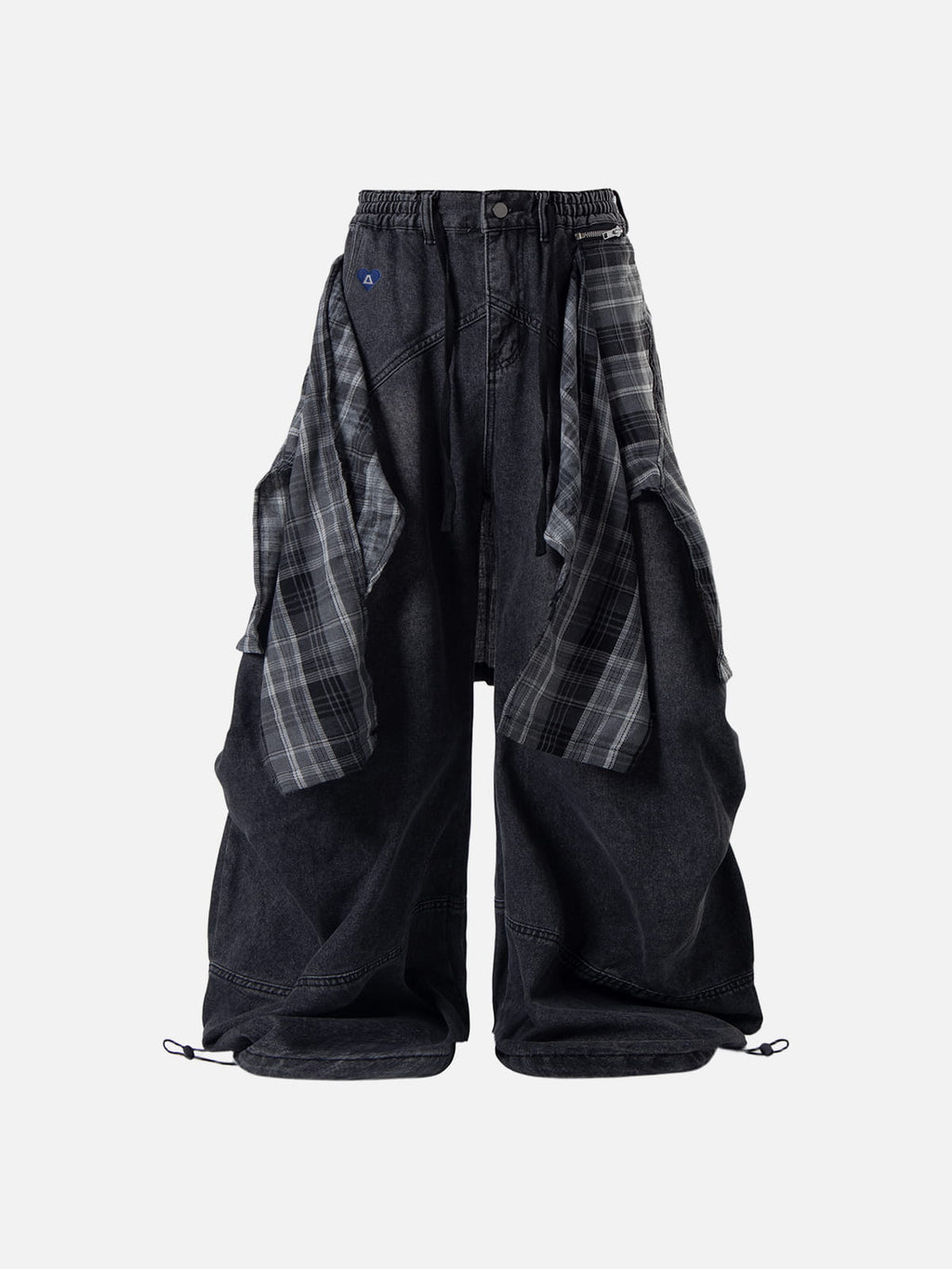 Aelfric Eden Detachable Plaid Layer Baggy Jeans