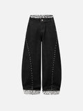 Aelfric Eden Leopard Cuff Baggy Barrel Jeans