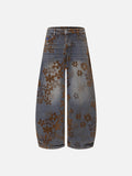 [Pre-Order] Aelfric Eden Flocked Floral Baggy Barrel Jeans